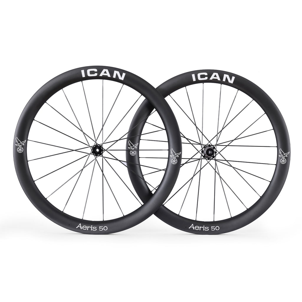 ICAN Aeris 50 disc carbone spoke wheelset 45T ratchet  TRIAERO
