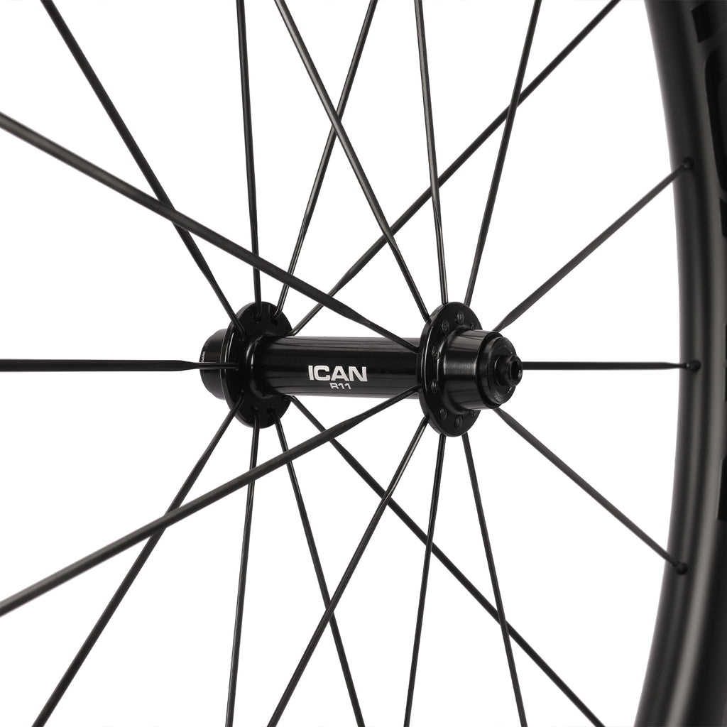 ICAN Alpha 50 pro rim brake carbon wheels R11 hub TRIAERO